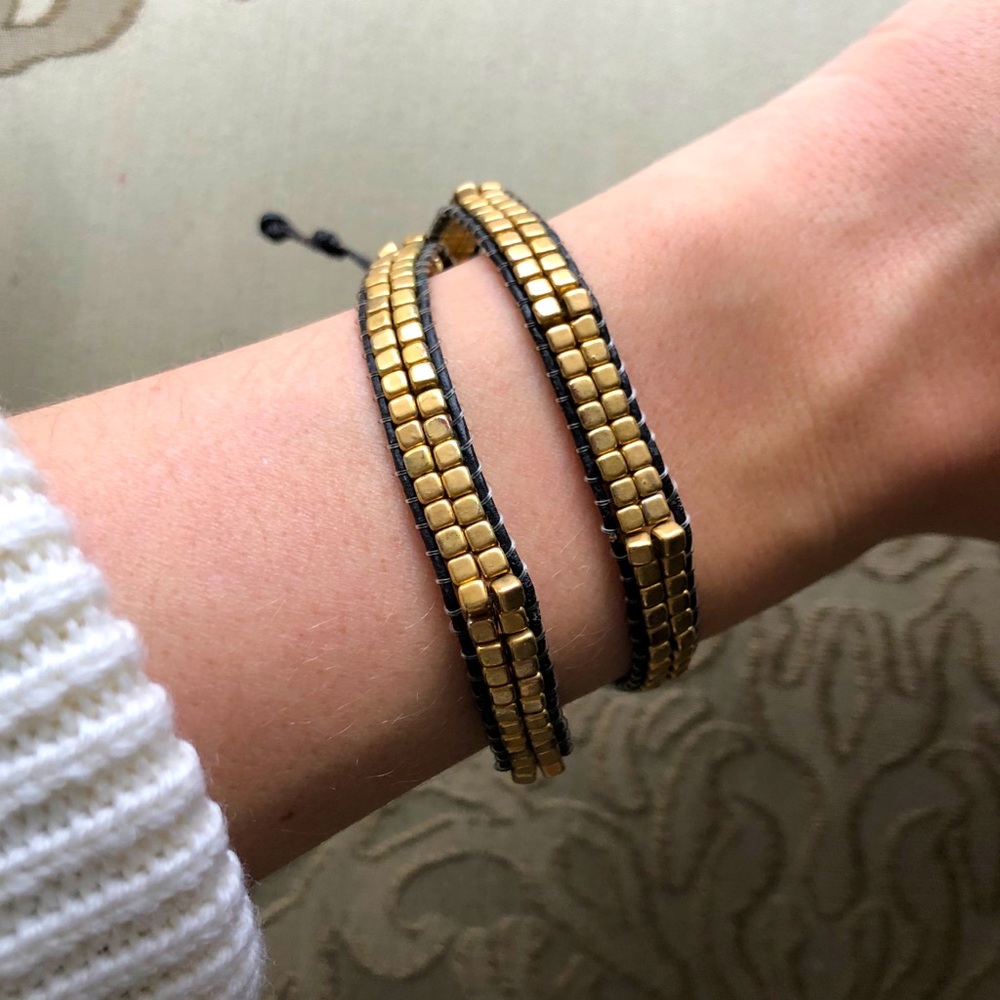 Stella & Dot double wrap cube bracelet